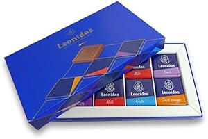 Leonidas Stylish Gift Box with 16 Assorted Napolitain Belgian Chocolate Squares – Milk, Dark & White Chocolates | Individually Wrapped | Luxury Belgian Chocolatier Gift