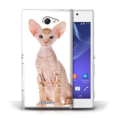Preisvergleich Produktbild Stuff4 Hülle / Hülle für Sony Xperia M2 / Peterbald Muster / Katze Kollektion