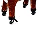 HOMCOM Kids Boys Plush Ride On Walking Horse Toy Wheels Foot Rest w/Neigh Sound (Brown)