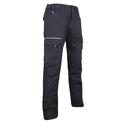 LMA 1425 BASALTE Pantalon en Tissu Canvas Extensible, Noir, Taille 44