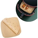 Jouis Air Fryer Pişirme Kağıdı Tek Kullanımlık Hava Frit&ouml;z Yağ Ge&ccedil;irmez Yapışmaz Gıda Pişirme Kağıdı Delikli Kare Model 100 A