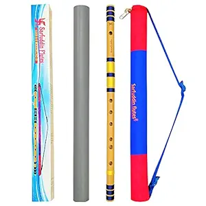 Sarfuddin Flutes, Scale F Sharp Base 26.5 Inches Bamboo Flutes/Bansuri Carry Bag FREE