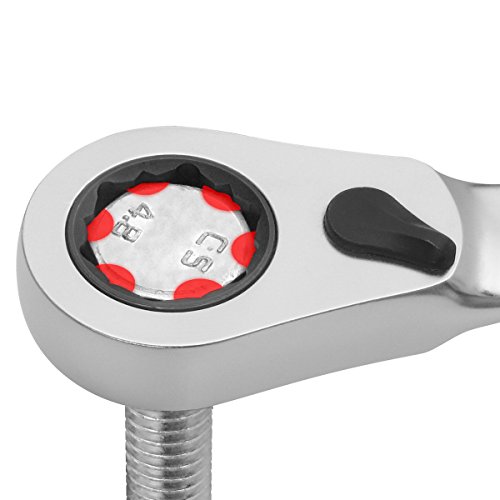 Proteco-Werkzeug Ringmaul Ratschenschlüssel Ratschenringschlüssel 72 Zähne feinverzahnt CRV Haltefunktion Schlüsselweite 13mm - 2