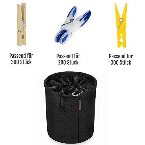 BeLando XXL Premium Wäscheklammerbeutel | Klammerbeutel für bis zu 300 kleine oder 200 große Wäscheklammern | Wäscheklammerkorb | Klammersack - 6