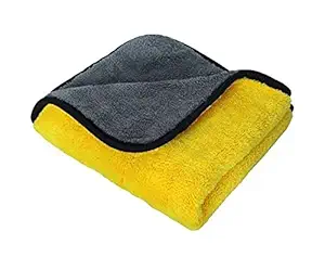 GUBBINS Microfiber Cloth for Car Cleaning Polishing, Detailing of Automotive Interior & Exterior 40x40 cms (Pack of 1) Double Sided Color