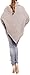Happy Mama Women's Maternity Cable Chunky Knit Poncho Sweater Jumper Wrap 312p (Grey, ONE SIZE UK 8/10/12)