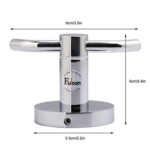 Fuloon Edelstahl Haken Mantel und Hut Haken 9*5.5*6cm Kleine Verchromt Haken Wandmontiert Hanger Hook (1-Stück, Silber) - 4