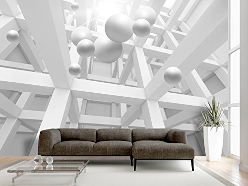 Vlies Fototapete 400×280 cm ! Top – Tapete – Wandbilder XXL – Wandbild – Bild – Fototapeten – Tapeten – Wandtapete – Wand – Abstrakt 3D Optik Kugeln a-C-0029-a-a - 4