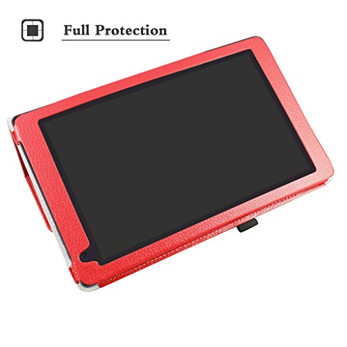 Archos 101b Oxygen hülle,Mama Mouth Folding Ständer Hülle Case mit Standfunktion für 10.1″ Archos 101b Oxygen Android 6.0 Tablet PC,Rot - 3