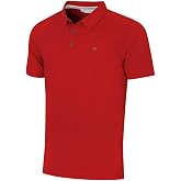 Calvin Klein 2026 Campus Tip Lightweight Golf Polo Shirt for Men | Breathable, moisture wicking, easy care, knit collar, cont