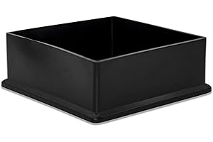 Flyshop Tapas para Patas de sillas, Fundas de Mesa, Protectores de Suelo de PVC, Patas cuadradas, 4 Unidades, 80 x 80 mm (8,0 x 8,0 cm), Color Negro