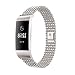 Produktbild für Fitbit Charge 3 Uhr Intelligent Uhr Smart Watch Ersatz Sport Edelstahl Perlen Uhrenarmband Armband Handschlaufe Strap für Herren Damen (Silber)