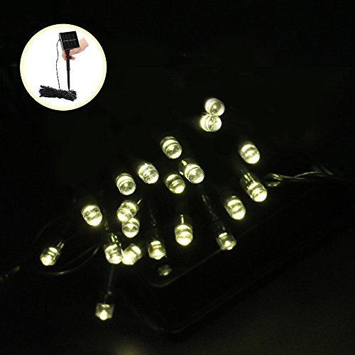 Denknova® 20LED Solar LED Lichter Garten Lichterkette Wasserdicht für Festival Garten Deko (warm weiß)