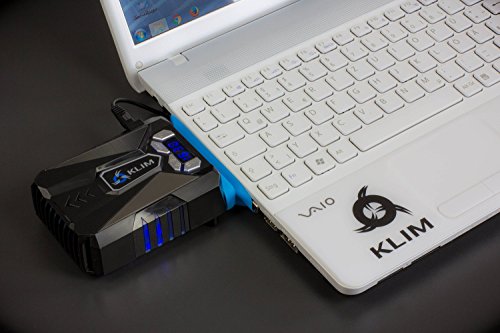 KLIM Cool Universaler Kühler für Spielekonsole Laptop PC – Hochleistungslüfter für schnelle Kühlung – USB Warmluft-Abzug (Blau) - 5