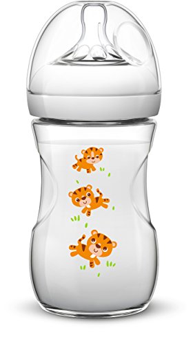 Philips Avent Anti-Kolik Naturnah-Flasche SCF627/20, transparent, Tiger, 260 ml, 1er Pack