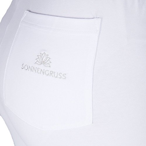 SONNENGRUSS Yogahose für Damen, lang. Bequeme Hose für Frauen aus weichem Jersey-Strick in 92 % Baumwolle und 8% Elasthan. Größe XS bis XL . In den Farben marine-blau, schwarz und weiß. - 6