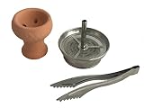 Mysale24 | Shisha | Wasserpfeifen | KAMINKOPF SET | Aufsatz | Kohleaufsatz | mit Tonkopf und Kohlezange - 