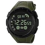 EUCoo Smart Watch Outdoor Sportuhr Kautschukband Smart Voice Multifunktions Intelligente Digitaluhr(Armeegrün)