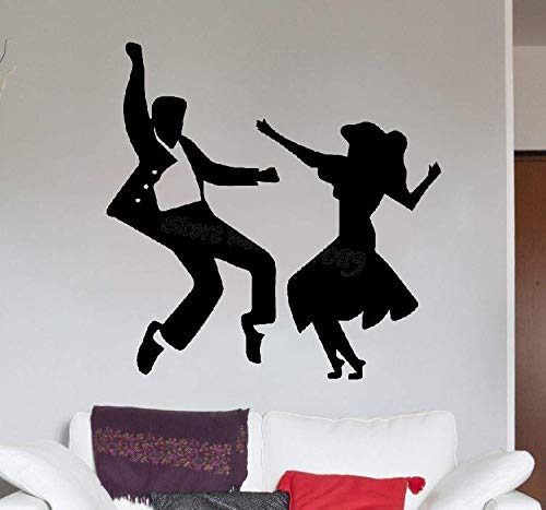 Preisvergleich Produktbild Wandaufkleber Kinderzimmer Jive Dance Couple Latin Tänzerinnen Tanzen Silhouette Home Livingroom Mode Dekor