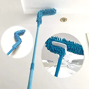 Foldable Microfiber Fan Cleaning Duster Steel Body Flexible Fan mop for Quick and Easy Cleaning of Home, Kitchen, Car, Ceiling, and Fan Dusting Office Fan Cleaning Brush with Long Rod(Multi-Color)