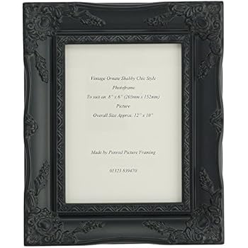 Shabby Chic Style Very Ornate Black Photo Frame for 10"x8" (254x203mm ...