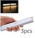 Produktbild Locisne 10 LED-Nacht-Sensor Licht tragbare Wireless-Akku PIR-Bewegungssensor hellen hellen Stab Aluminium Shell mit Stick-on magnetischen Streifen dekorative USB-Lade-Beleuchtung Partial Lights für Kleiderschrank Schrank Schrank Treppenhaus Weinregale (3 * warmes Weiß)
