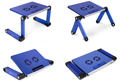 Lavolta Notebook Laptop Ständer Tisch Kühler – 2 Lüfter – Aluminium – Ausklappbare Ebenen – Blau - 7