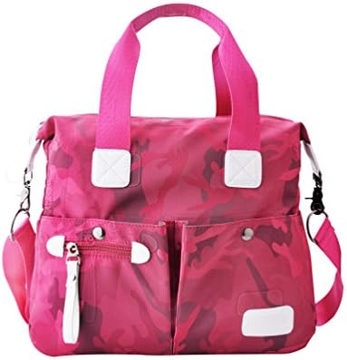 2017 new ladies shoulder bag nylon bag handbag Oxford cloth leisure bag waterproof bag (Rose red)