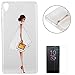 Produktbild CaseHome Sony Xperia E5 Hülle (mit Freiem HD Schirm-Schutz) Silikongel Weich Bunter Gummi Ultra Dünn Thin Elegant Mode TPU Hübsch Einfach Muster Entwurf Schutz Stoßfest Anti-Rutsch Fall Retro Klassisch Abdeckung Schale Haut Für Sony Xperia E5-Gesicht Mädchen
