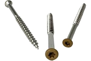CETA COMPOSITE DECKING Ceta Painted Head Decking Screw for Composite Decking, Colour Matched Screw, Coloured Screw, 4.2 x 55mm Stainless Steel Colour Coded Screw, 5 Colours, Pack of 50. (Light Brown (RAL8000))