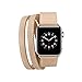 Produktbild Liqiqi Ersatz-Armband für Apple Watch 4, 44 mm, Leder, Doppel-Tour, Echtleder, Ersatz-Armband für iWatch Serie 4, 44 mm F