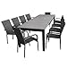 Produktbild 11tlg. Gartengarnitur Terrassenmöbel Set Sitzgarnitur Sitzgruppe Gartenmöbel XXL Ausziehtisch Polywood 224/284/344x100cm + 10x Polyrattan Stapelstuhl nordic-grey