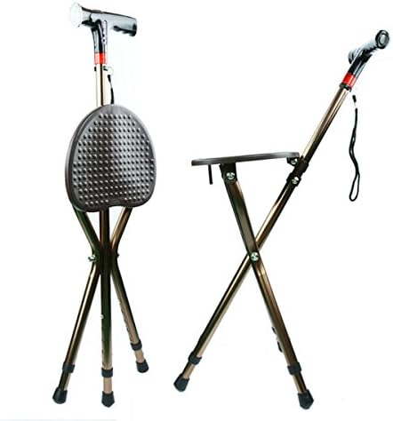 RUYI Walking Stick Foldable Adjustable Height Folding Telescopic Aluminum Folding Chair Smart Cane Chair LED Lighting Walking Stick