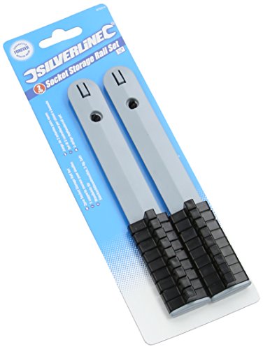 Silverline 675314 Wandleiste für Steckschlüsseleinsätze, 2-tlg. Satz 1/4-Zoll-Antrieb