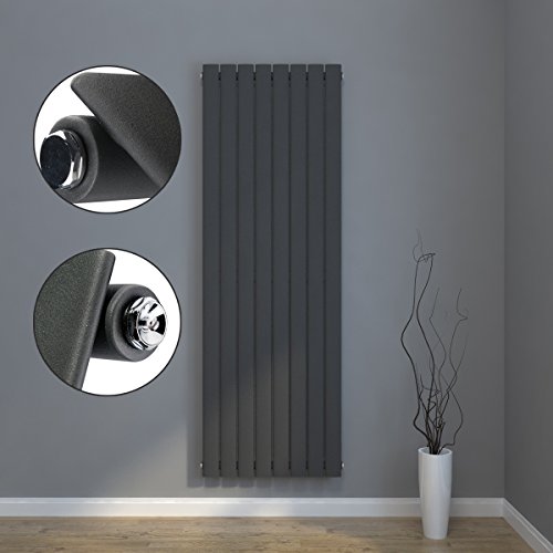 Design Flach Heizkörper 1600x616mm Antrazit Paneelheizkörper Vertikal Mittelanschluss Doppellagig - 5