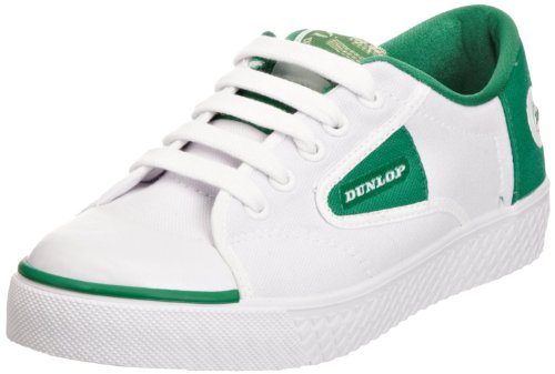 Dunlop GREEN FLASH Unisex Retro Tennis Trainers White/Green