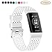 Produktbild FunBand für Fitbit Charge 3 Armband, Atmungsaktives Silikon mit Luftlöchern Weiches Silikon Verstellbares Ersatz Zubehör Uhrenarmband Sportarmband Uhrenband für Fitbit Charge 3