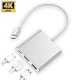 Adaptador de Video 4K: Admita la función DEX Station conectando su teléfono inteligente y su monitor a través del puerto HDMI en el hub. Resolución de salida de video hasta 4K. Adecuado para conectar televisores de 4K , monitores o proyectores