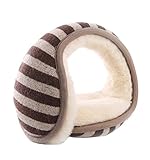 Keep Your Ear Warmer,Unisex Foldable Ear Warmers Fleece Winter Earmuffs,Brown