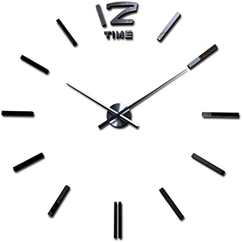 Hevoiok Wall Clock Luxury DIY 3D Home Decor Bell Cool Mirror Watch Stickers Waterproof Quartz Nice Quiet Clock Wall Art Decal Home Office Bedroom Decoration Craft Art Clock (Black,Silver,Gold) (Sliver)