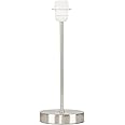Modern Standard Table Lamp Base in a Brushed Chrome Metal Finish