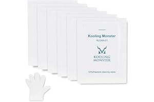 Kooling Monster KLEAN-01, Wärmeleitpasten-Entferner (inkl. Handschuhe) 12 x 15 cm, Wärmeleitpasten-Reinigungstücher für CPU/GPU/PS4/XBOX/Kühlkörper, Fettreiniger-Kit (20 Stück)