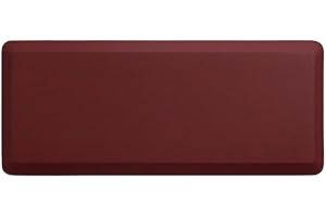 NewLife by GelPro Anti-Fatigue Designer Comfort Kitchen Floor Mat, 20x48”, Grasscloth Crimson Stain Resistant Surface with 3/4” Thick Ergo-foam Core for Health and Wellness