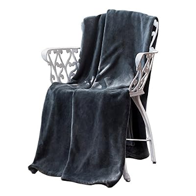 Sable Couverture Plaid Flanelle Grande Taille Microfibre chaude 150 x 200 cm, 300 gsm Pilou-pilou Légère et Douce avec Ornement décoratif tricoté, Propriétés antibactériennes – Marine