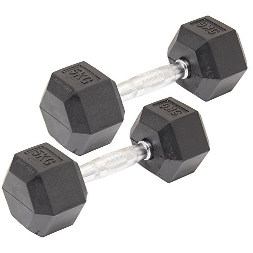 Hardcastle - Set di manubri esagonali in gomma - diversi pesi disponibili