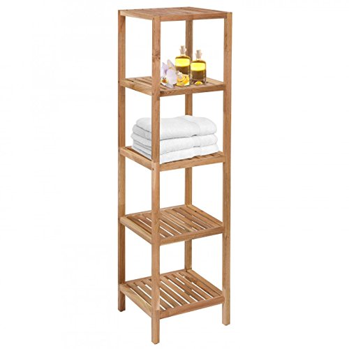 Badregal Holz Badezimmerregal Haushaltsregal Standregal Regal Bad Holzregal 4 Regalböden