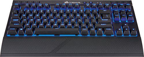 Corsair K63  inal  mbrico Teclado Gaming mec  nico  Cherry MX Rojo  Retroiluminaci  n LED Azules  QWERTZ  Negro
