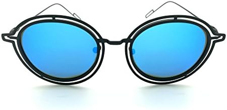 ASPEZO Premium Fashion Sunglasses Polarised Mirror UV400 for Trendy Look, Driving, Sport for Women (Majorca Blue/Black Frame)