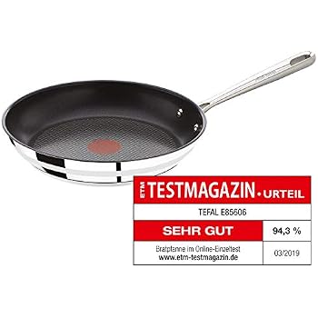 Tefal Jamie Oliver Edelstahl-Pfanne, 24 Cm, Mit Thermo-Spot & Prometal Pro Beschichtung – Für Alle Herde