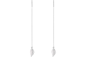 SLUYNZ 925 Cadena de Pendientes Enhebrados de Plata Esterlina para Mujeres Cadena de Pendientes Colgantes de la Línea de la Oreja de las Niñas Adolescentes